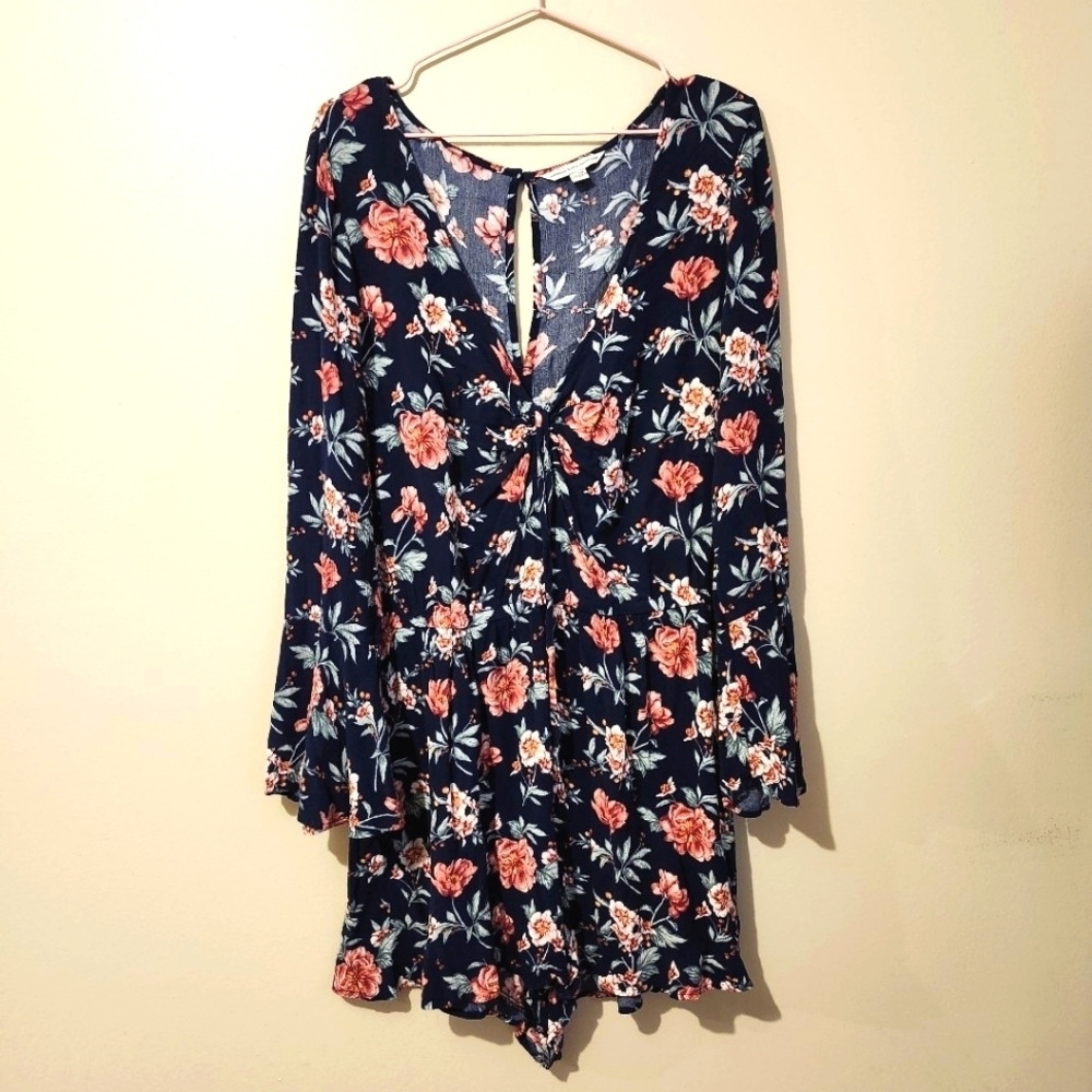 Navy Floral Romper